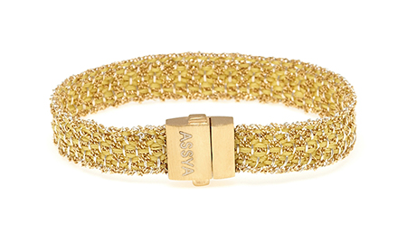 lace weaved bracelet yellow & gold